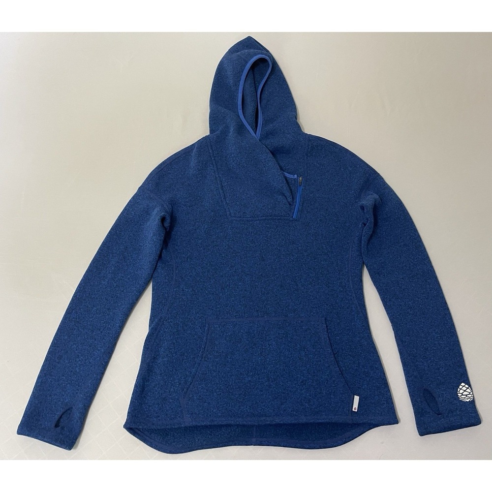 Stio Women's Long Sweetwater Fleece Hoodie Sweater Pullover Blue M
